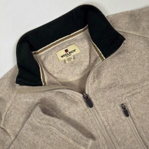 Woolrich‎ Mens Quarter Zip Pullover Sweater Beige Mock Neck Medium